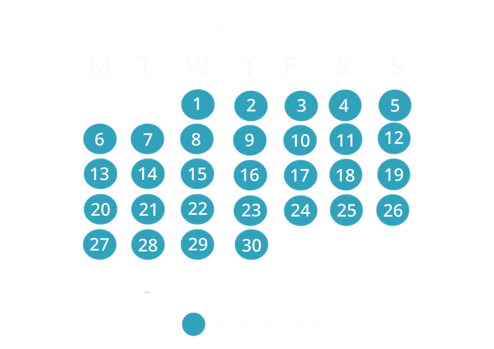 april opening times