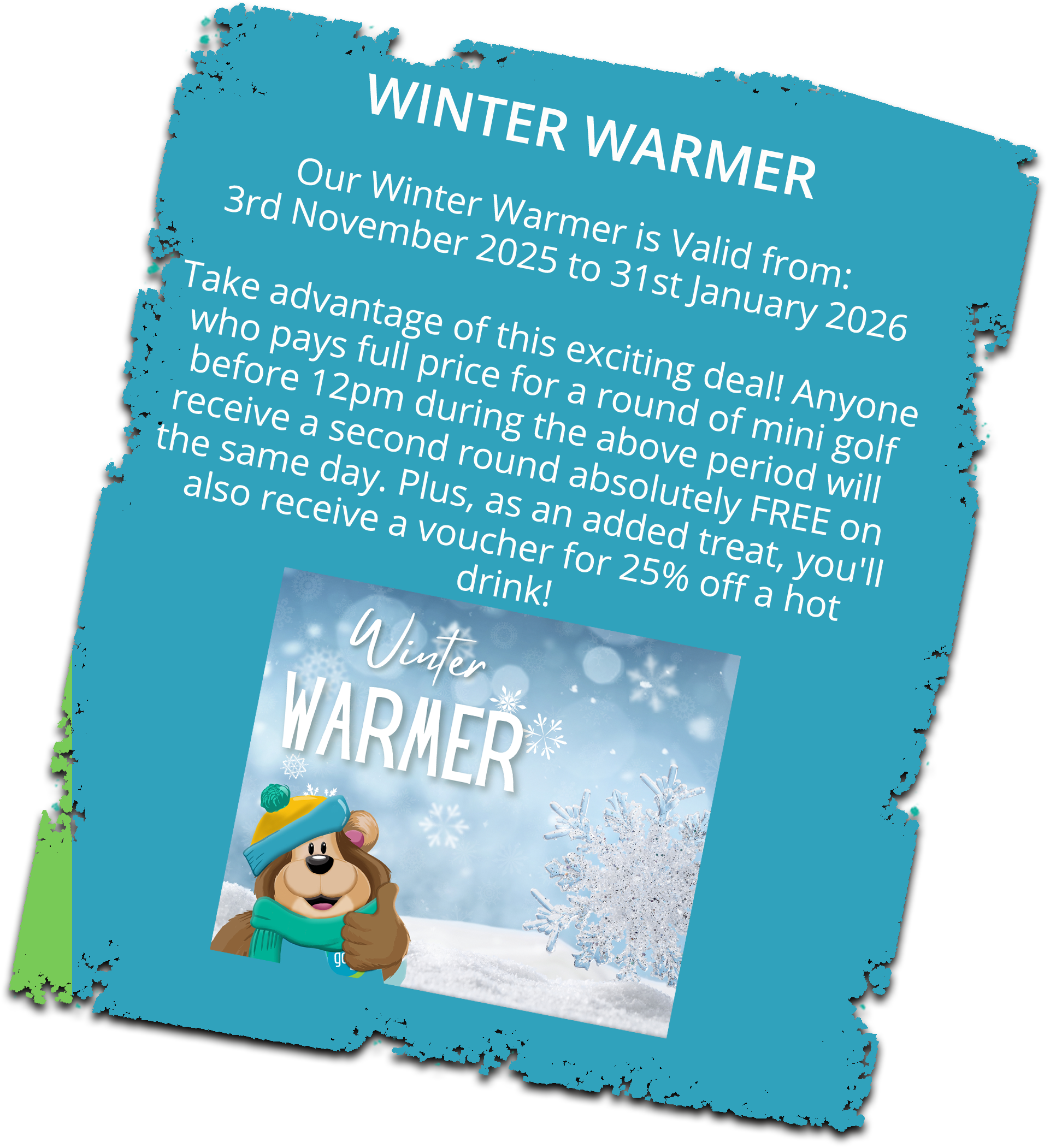 winter warmer offer at hastings adventure golf