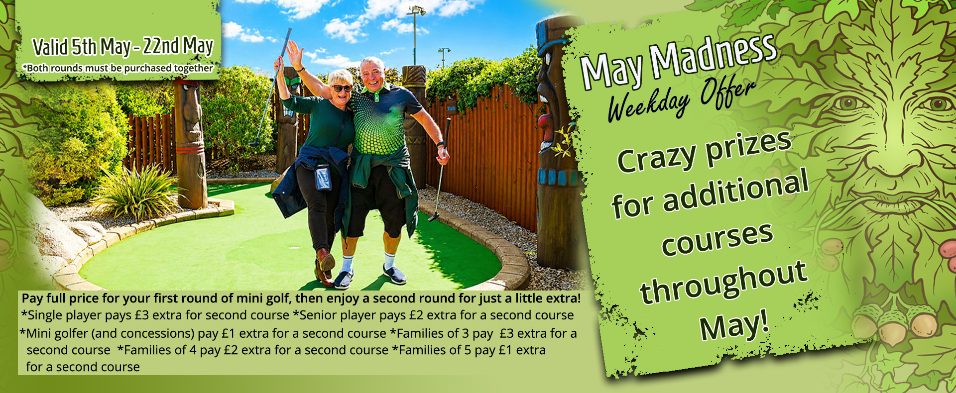 may madness offer available at hastings adventure golf