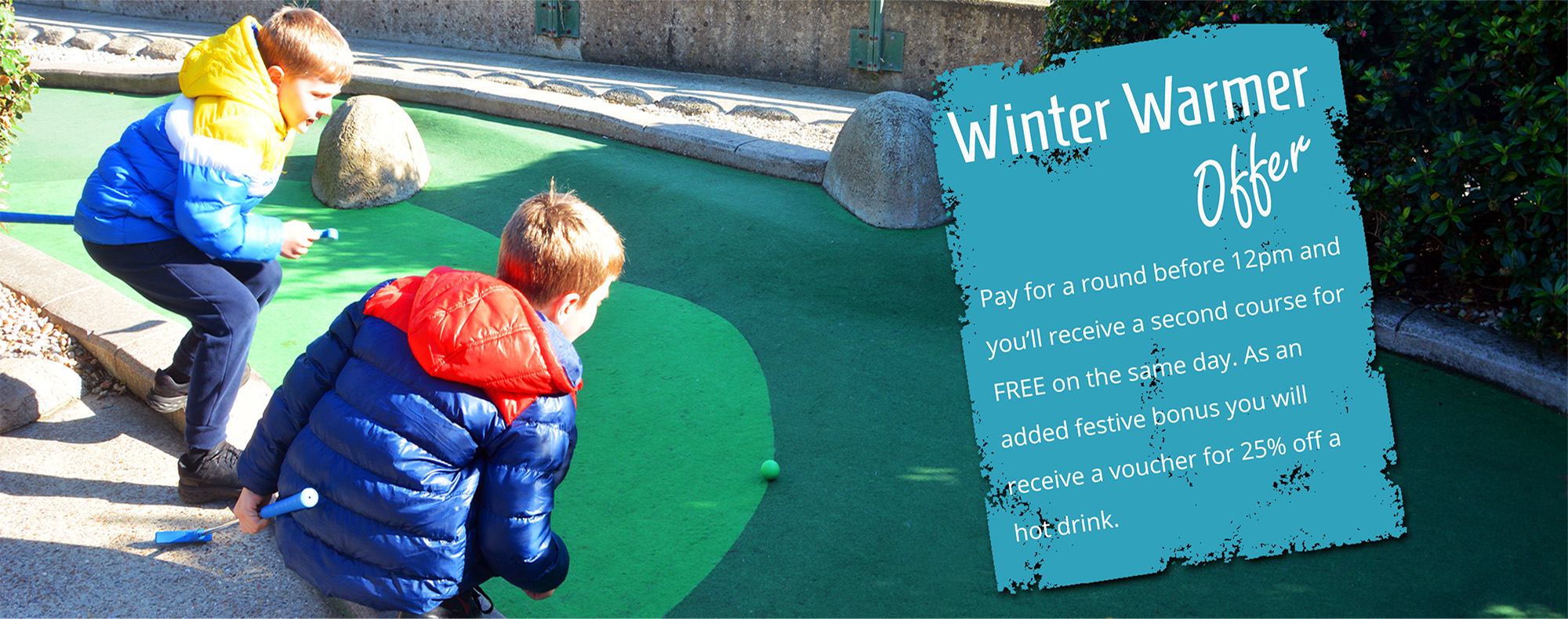winter warmer offer available at hastings adventure golf